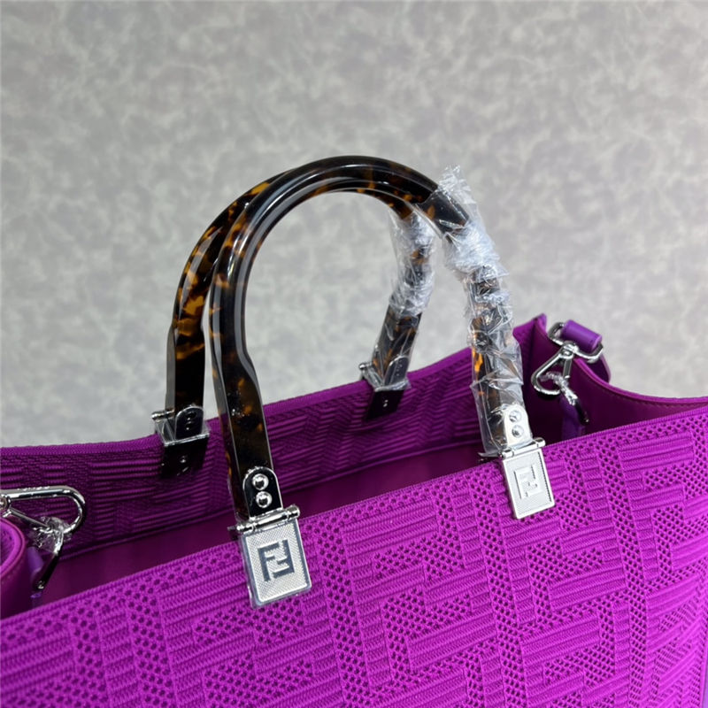 MEDIUM Fendi SUNSHINE Shopper FF Fabric Purple High