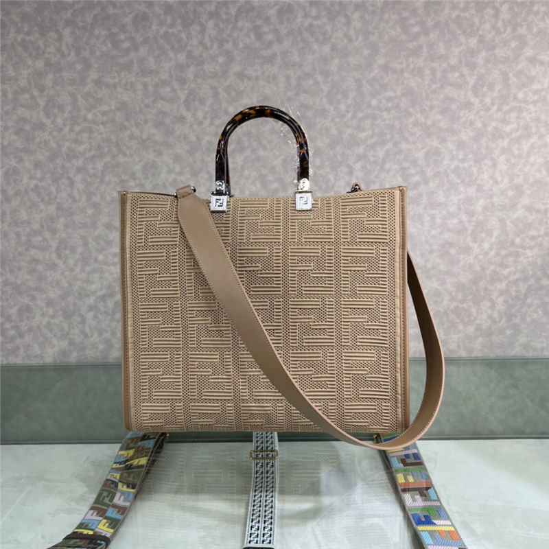 MEDIUM Fendi SUNSHINE Shopper FF Fabric Beige High