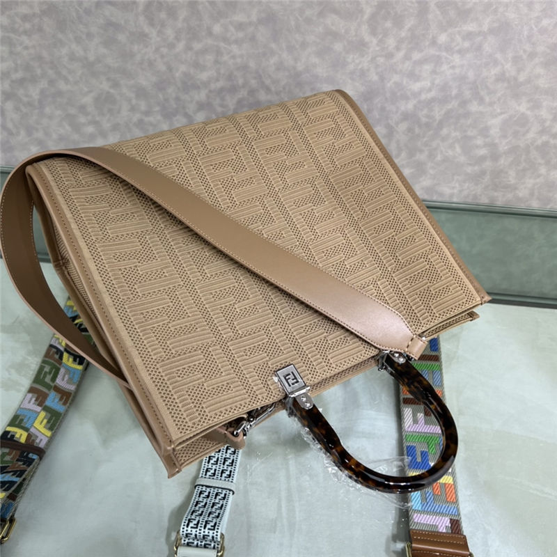 MEDIUM Fendi SUNSHINE Shopper FF Fabric Beige High