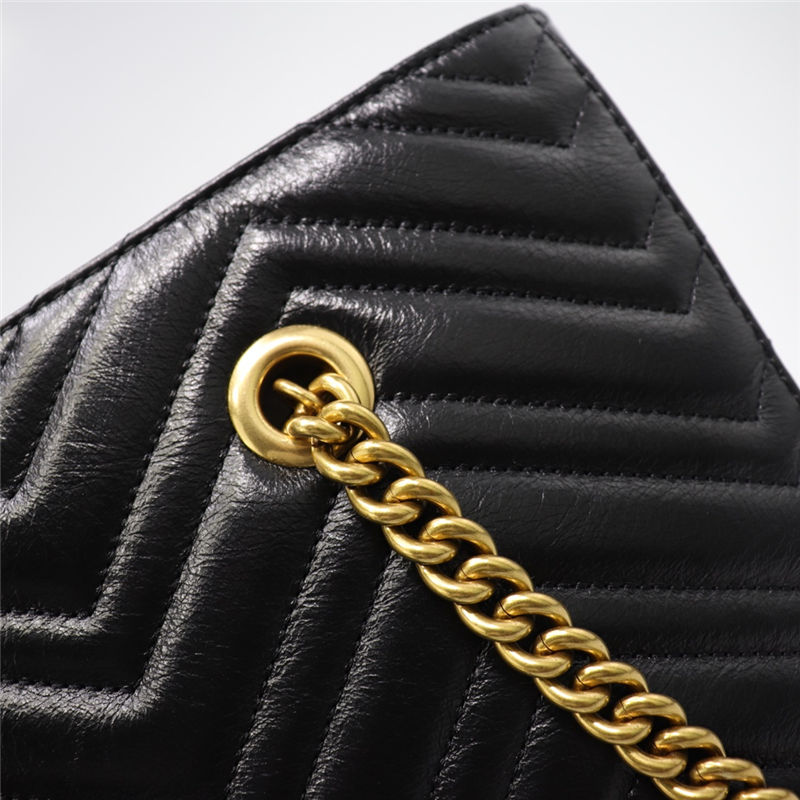 Gucci Marmont Zip Tote 524578 Leather Black High