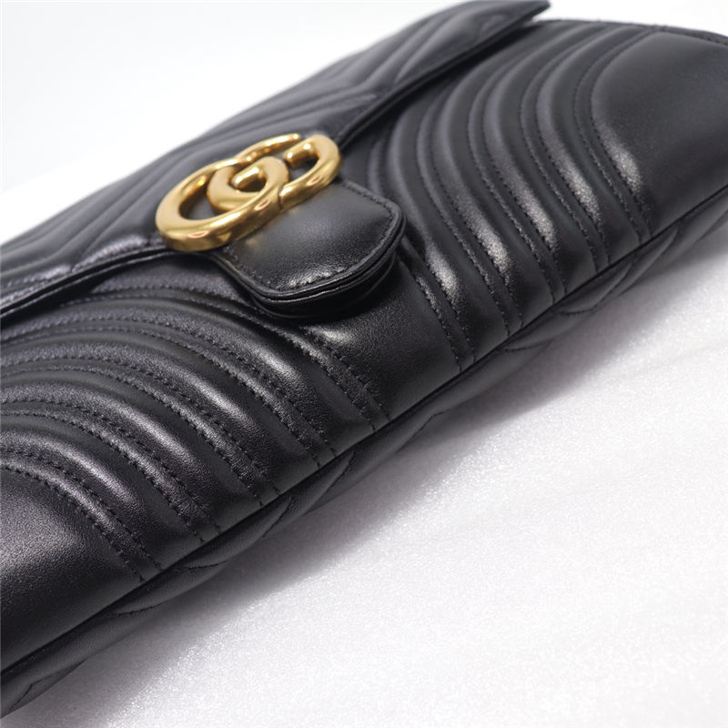 GG Marmont Clutch Leather Black 498079 High