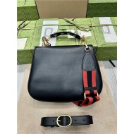 Gucci BLONDIE MEDIUM TOP HANDLE BAG 721172 Leather Black High