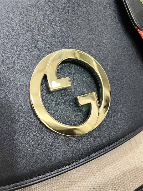 Gucci BLONDIE MEDIUM TOP HANDLE BAG 721172 Leather Black High