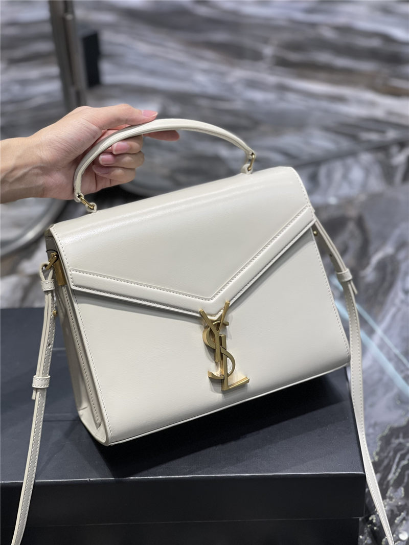 CASSANDRA MEDIUM TOP HANDLE BAG IN SMOOTH LEATHER White High