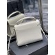 CASSANDRA MEDIUM TOP HANDLE BAG IN SMOOTH LEATHER White High