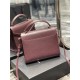 CASSANDRA MEDIUM TOP HANDLE BAG IN GRAIN DE POUDRE EMBOSSED LEATHER Wine High