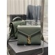 CASSANDRA MEDIUM TOP HANDLE BAG IN GRAIN DE POUDRE EMBOSSED LEATHER Green High