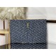 MONOGRAM DOCUMENT HOLDER IN MATELASSÉ DENIM GOLD-TONED METAL High