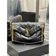 LOULOU PUFFER MEDIUM BAG IN QUILTED LAMBSKIN Gold-Tone Black High