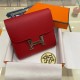 Hermes Constance Compact Wallet Epsom Leather Red High