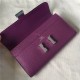 Hermes Constance Long Wallet Calfskin In Purple High