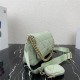 Prada System 28cm nappa leather patchwork bag Green High