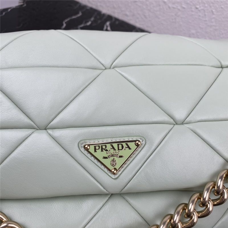 Prada System 28cm nappa leather patchwork bag Green High