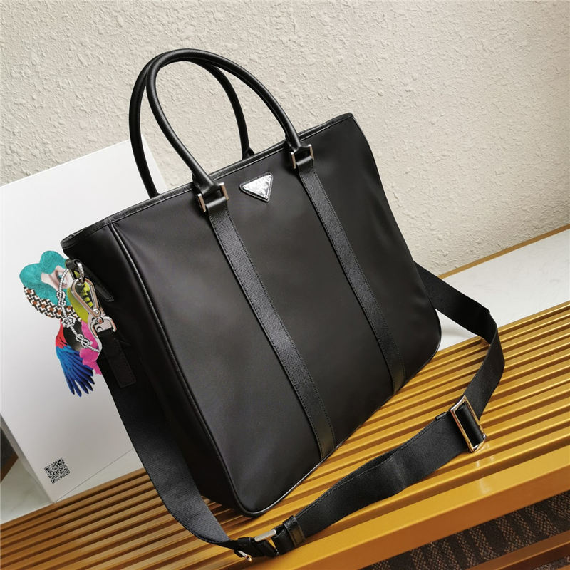 Prada Nylon Tote Bag Black High