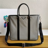 Prada Nylon Tote Bag Grey High