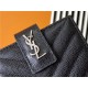 MONOGRAM BUSINESS CARD CASE IN GRAIN DE POUDRE EMBOSSED LEATHER Silver Metal High