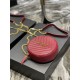 VINYLE ROUND CAMERA BAG IN CHEVRON-QUILTED GRAIN DE POUDRE EMBOSSED LEATHER Red High