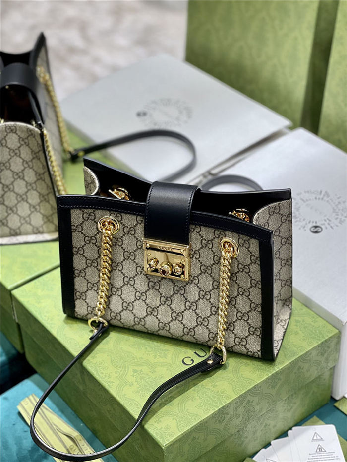 Gucci Padlock GG small shoulder bag 498156 Black High