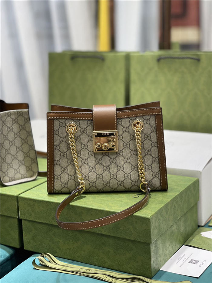 Gucci Padlock GG small shoulder bag 498156 Brown High