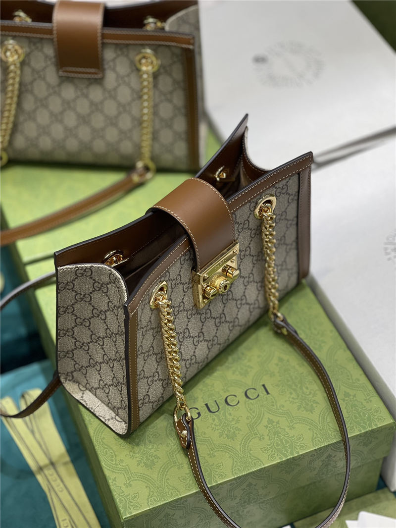 Gucci Padlock GG small shoulder bag 498156 Brown High