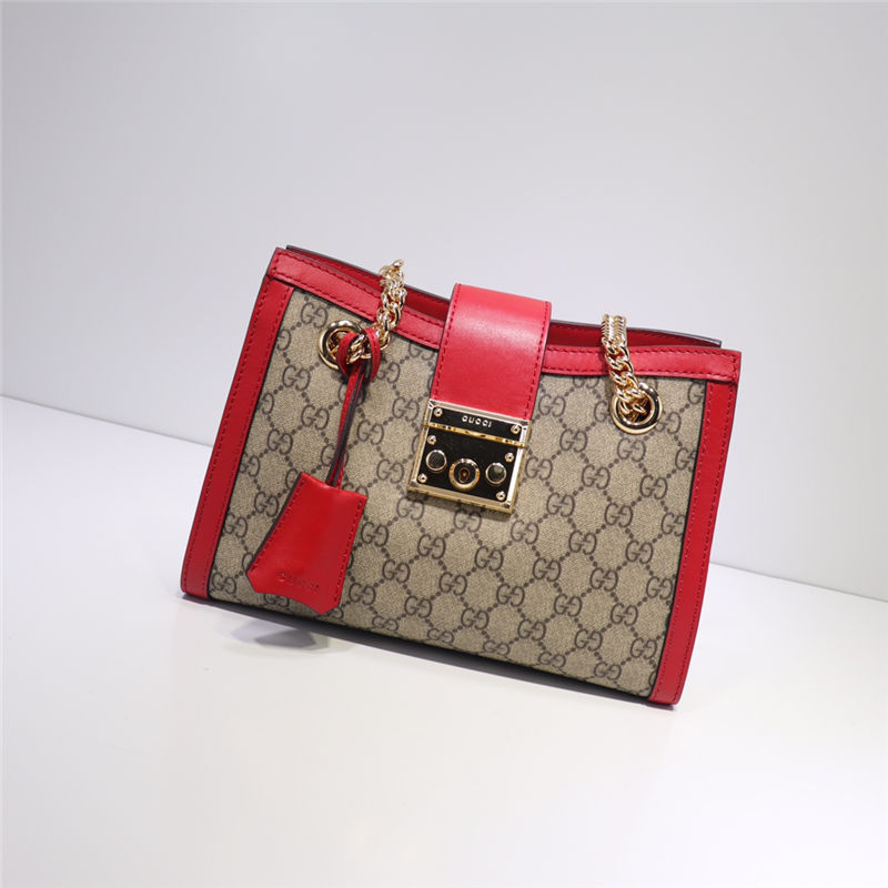 Gucci Padlock GG small shoulder bag 498156 Red High