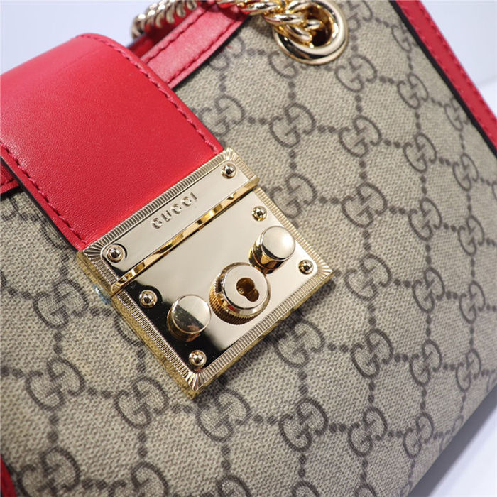 Gucci Padlock GG small shoulder bag 498156 Red High