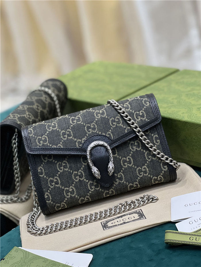 DIONYSUS MINI CHAIN WALLET 401231 Denim Black High