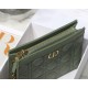 Dior CARO ZIPPED POUCH WITH CHAIN Supple Cannage Calfskin Green High