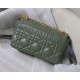 LARGE Dior CARO BAG Quilted Macrocannage Gold Metal Calfskin Green High