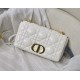 LARGE Dior CARO BAG Quilted Macrocannage Gold Metal Calfskin White High