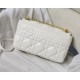 LARGE Dior CARO BAG Quilted Macrocannage Gold Metal Calfskin White High