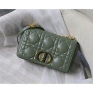 MEDIUM Dior CARO BAG Quilted Macrocannage Gold Metal Calfskin Green High