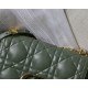 MEDIUM Dior CARO BAG Quilted Macrocannage Gold Metal Calfskin Green High