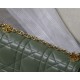 MEDIUM Dior CARO BAG Quilted Macrocannage Gold Metal Calfskin Green High