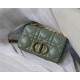 SMALL Dior CARO BAG Quilted Macrocannage Gold Metal Calfskin Green High