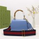 Gucci Bamboo 1947 small top handle bag Blue Leather 675797 High