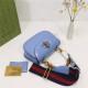 Gucci Bamboo 1947 small top handle bag Blue Leather 675797 High