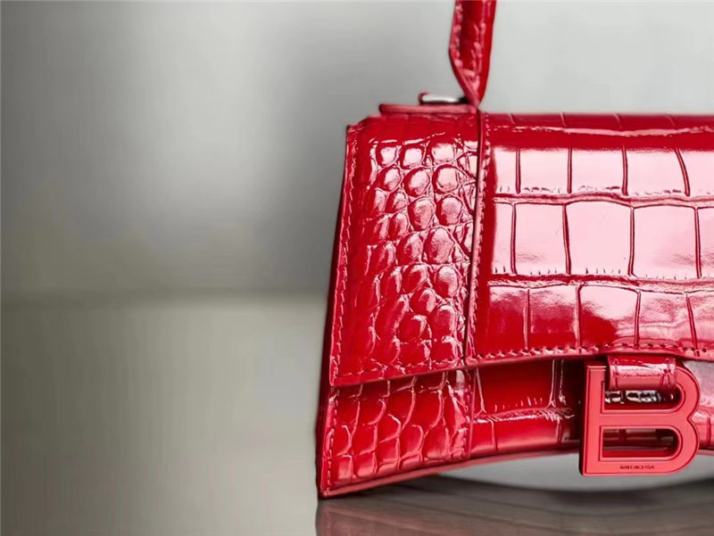 WOMEN'S HOURGLASS XS TOP HANDLE BAG Crocodile Red High