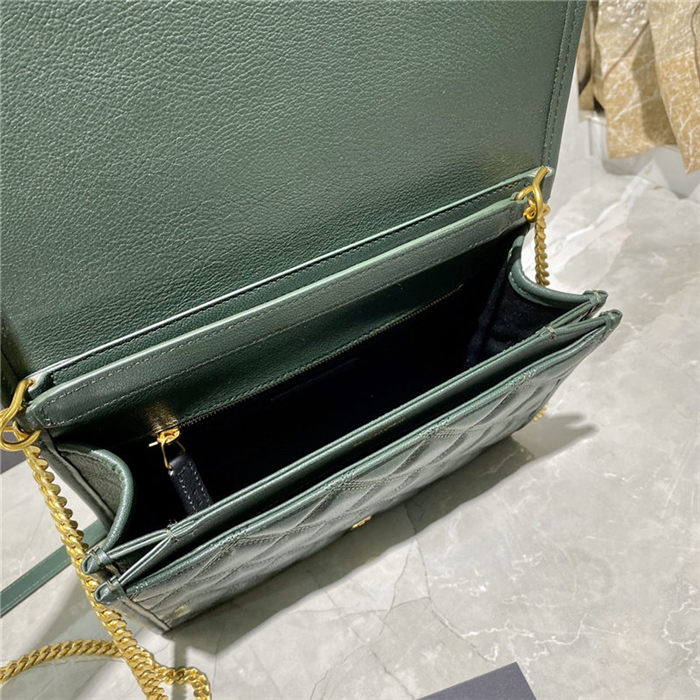 BECKY MINI CHAIN BAG IN CARRÉ-QUILTED LAMBSKIN Green High