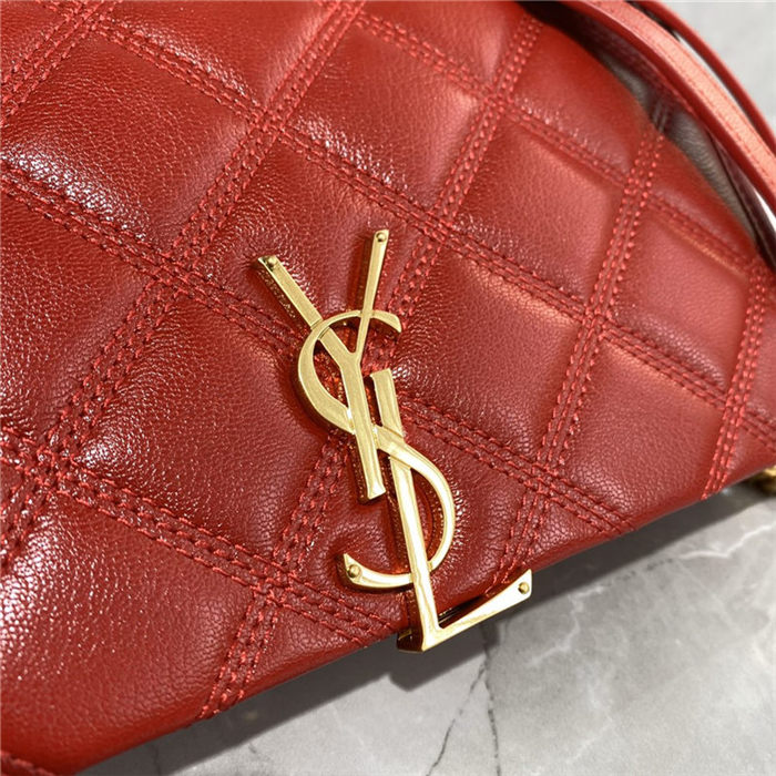 BECKY CHAIN WALLET IN QUILTED LAMBSKIN Red High