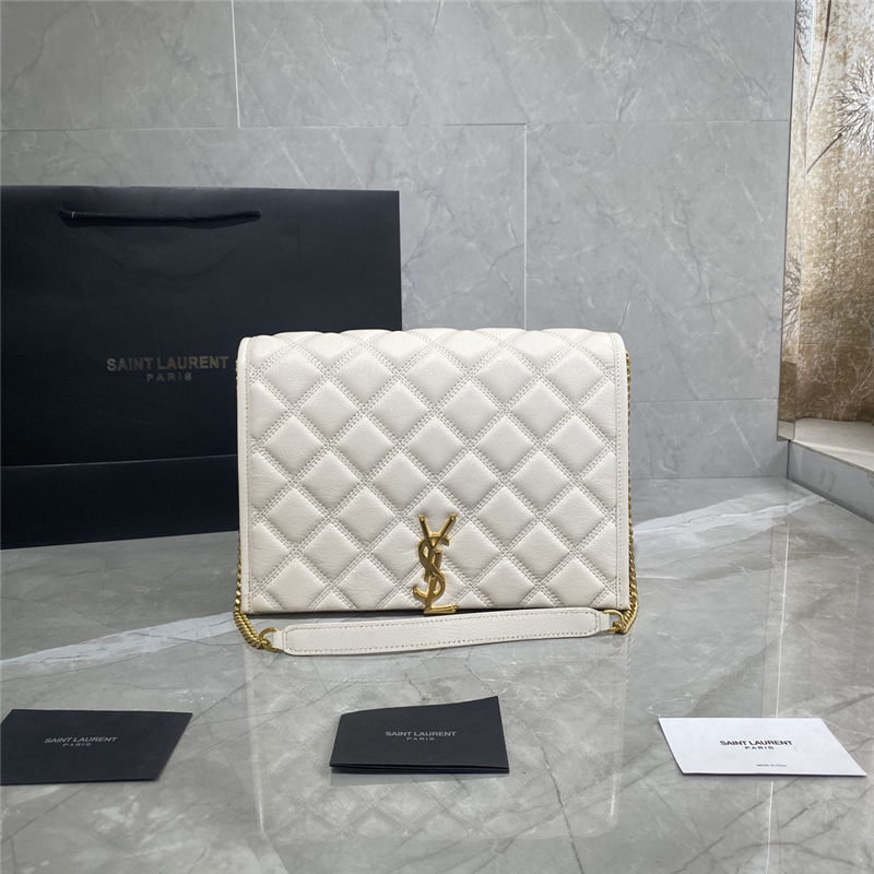 BECKY SMALL CHAIN BAG IN QUILTED LAMBSKIN White High