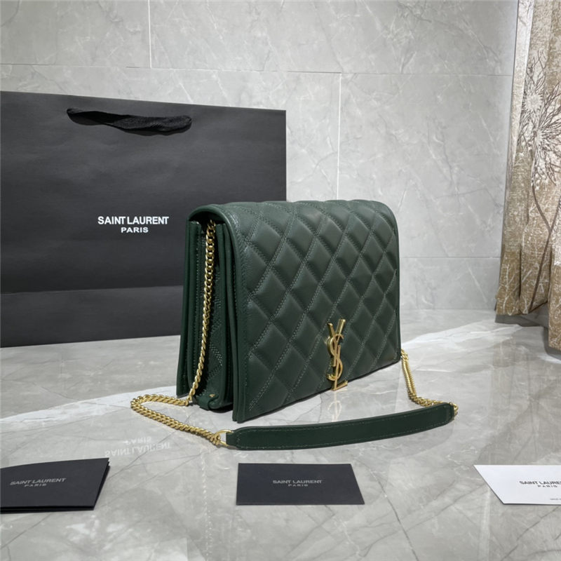 BECKY SMALL CHAIN BAG IN QUILTED LAMBSKIN Green High