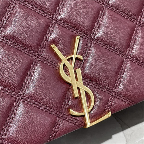 BECKY SMALL CHAIN BAG IN QUILTED LAMBSKIN Burgundy High