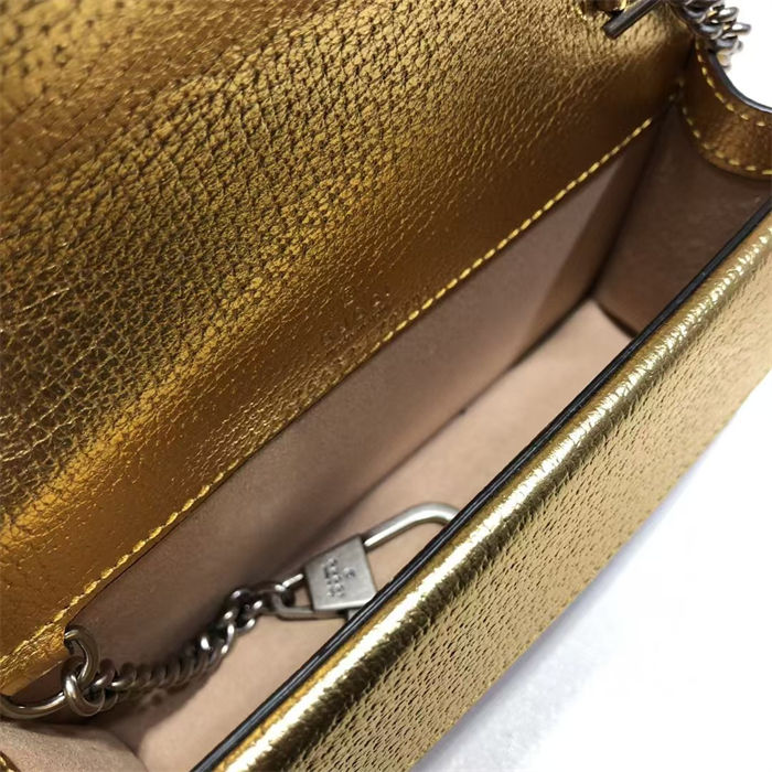 Dionysus super mini leather bag 476432 Gold high