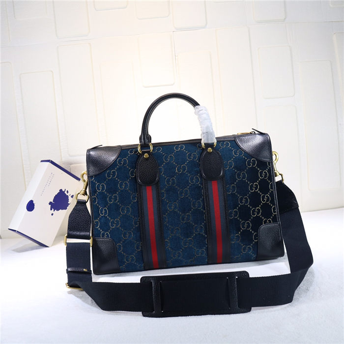 Gucci Soft GG Supreme Duffle Bag 459311 Blue Velvet High