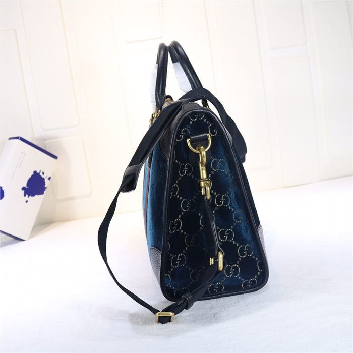 Gucci Soft GG Supreme Duffle Bag 459311 Blue Velvet High