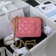 Chanel MINI FLAP BAG with Enamel buckle Lambskin & Gold-Tone Metal Pink A