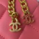 Chanel MINI FLAP BAG with Enamel buckle Lambskin & Gold-Tone Metal Pink A