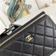 Chanel Vanity with Chain Grained Calfskin Gold Metal Black High