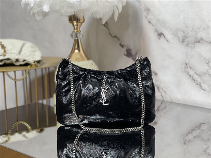 YSL HOBO BAG LEATHER Black 681632 High